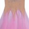 New women's pink see through mesh with diamond studded sleeveless slim fit party dress