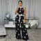 New women's clothing European and American wave point print hanging neck jumpsuit sleeveless women's jumpsuit