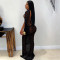 New Women's Sexy Perspective Lace Shawl Fish Tail Long Dress Nightclub Hip Wrap Dress