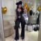 New women's sexy Western style hanging neck tassel wide leg pants slim fit party jumpsuit