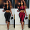 New women's clothing European and American fashion classic hanging neck, strapless, pleated slimming, and hip hugging set