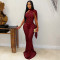 New Women's Sexy Perspective Lace Shawl Fish Tail Long Dress Nightclub Hip Wrap Dress