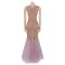 New women's pink see through mesh with diamond studded sleeveless slim fit party dress