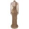 New Women's Sexy Perspective Lace Shawl Fish Tail Long Dress Nightclub Hip Wrap Dress