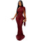 New Women's Sexy Perspective Lace Shawl Fish Tail Long Dress Nightclub Hip Wrap Dress