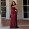 New women's high-end strapless elegant pile collar pleated waist fish tail dress