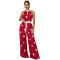 New women's clothing European and American wave point print hanging neck jumpsuit sleeveless women's jumpsuit
