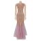New women's pink see through mesh with diamond studded sleeveless slim fit party dress