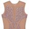 New women's pink see through mesh with diamond studded sleeveless slim fit party dress