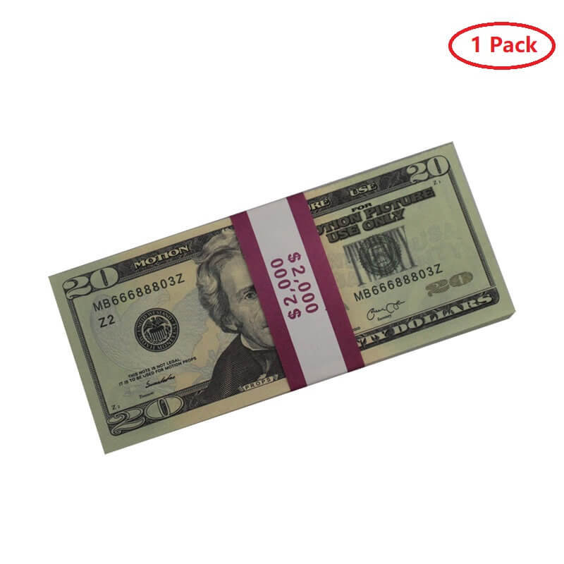Most Realistic Prop Money, Movie Money & Play Money Fake Dollar 20 Bill