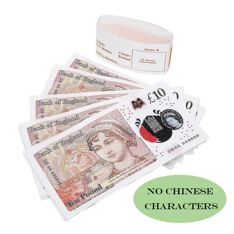 100 × ￡ 10 Опора Деньги Великобритания Фунты | GBP Bank £ 10 Британские фунты | Фильмы Play Fake Casino