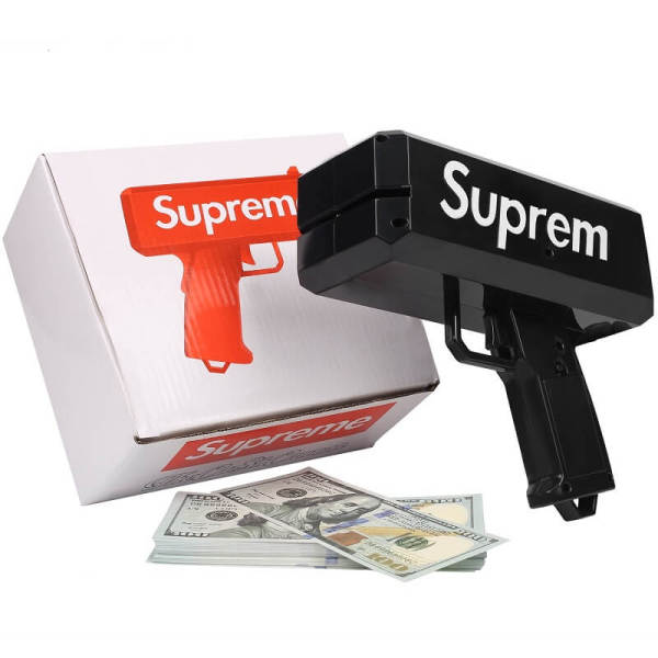 A pistola de dinheiro Cash Cannon | Super Money Gun Faça chover arma de brinquedo