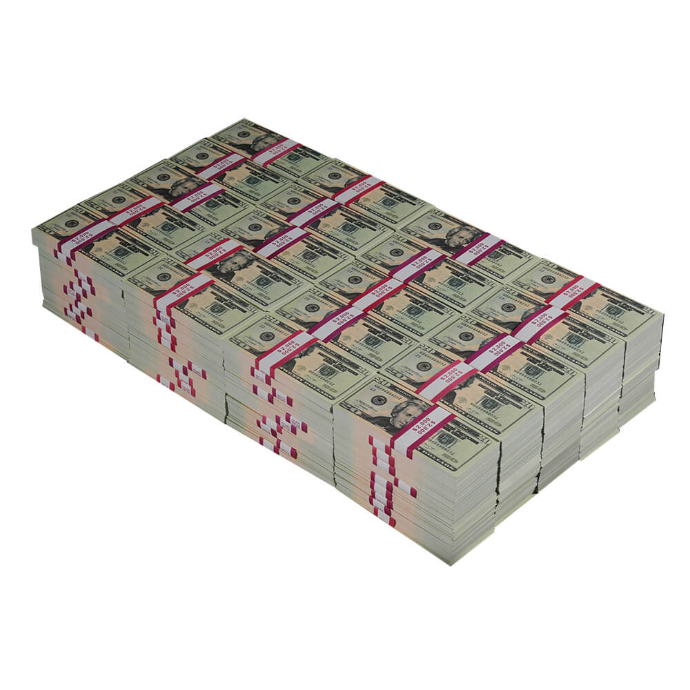 Prop Money 20s Реалистичные игровые деньги | Полная печать 2-сторонняя монопольная банкнота