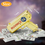 Стрелок из пистолета для денег - Пистолет для денег RUVINCE с реквизитом, пистолет для реквизита Make it Rain с 200 шт. 100-долларовыми банкнотами, поставляется с 4 батареями Duracell AA