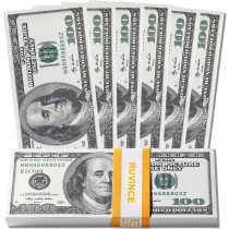 Dinheiro falso que parece real RUVINCE Dinheiro fictício 100X100 Pcs Tamanho: 6.14x2.59 em prop Money Magician Porp, adereços de filme