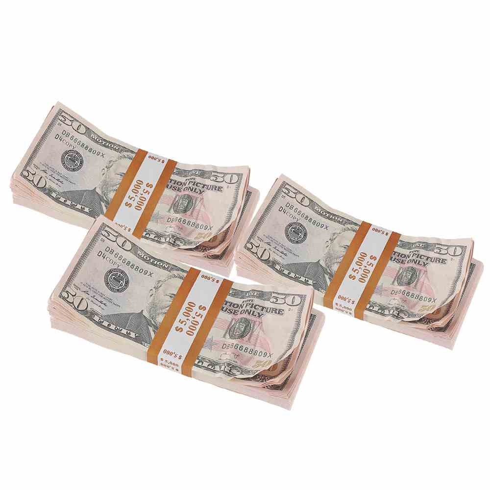 New Series $50s Ages $5000 Full Print Prop money Stack