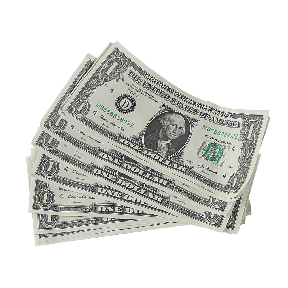 New Seris $1 Aged Prop Money Cash Full Print Fake Stack Prank Money