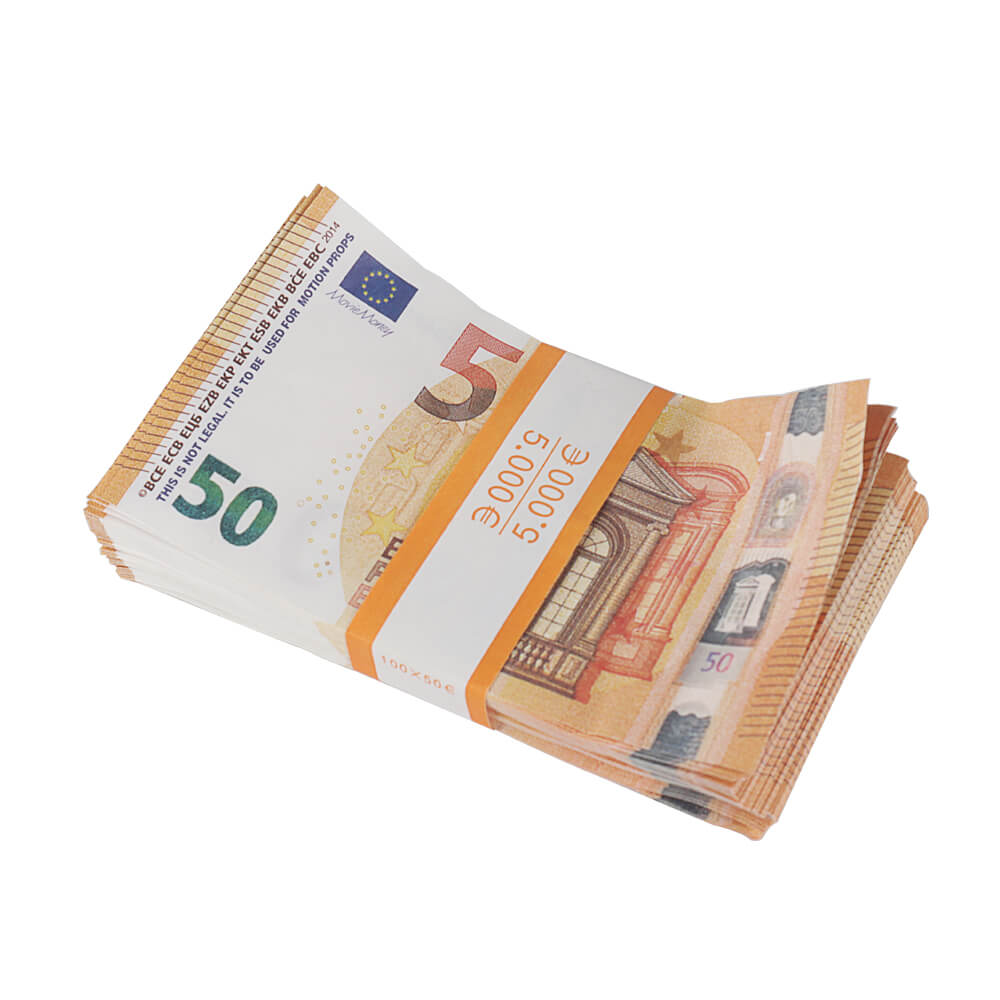 Prop Money Euro Aged €50 Bills Full Print  Realistic