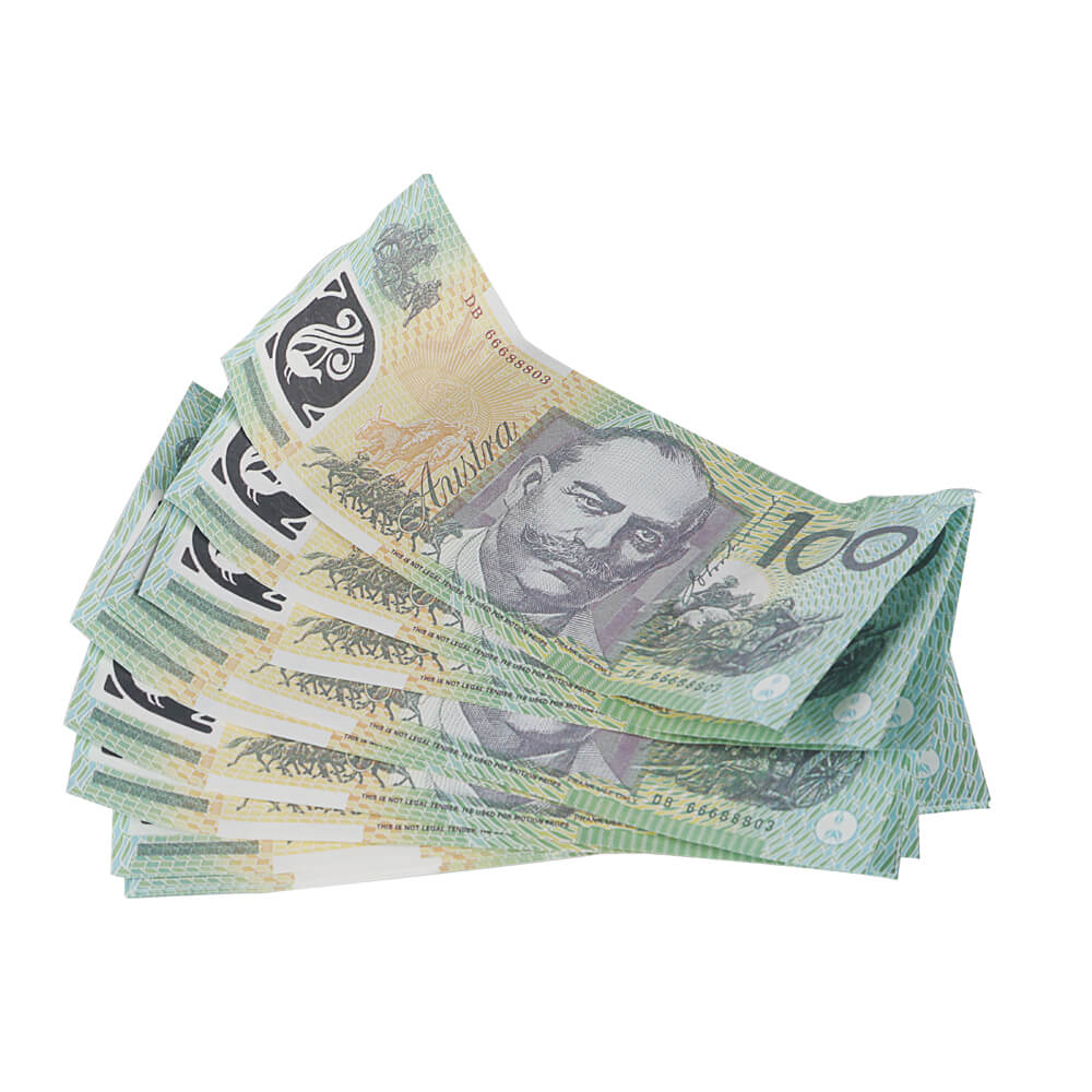 Prop Aged  Australian Dollar AUD Banknotes Paper Play Money Movie Props