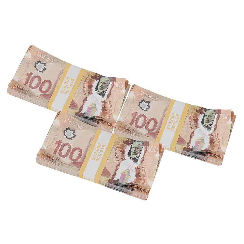 Реквизитные деньги в возрасте канадских 100 долларов с полной печатью стопка фальшивых денег для видео Tiktok Film Video
