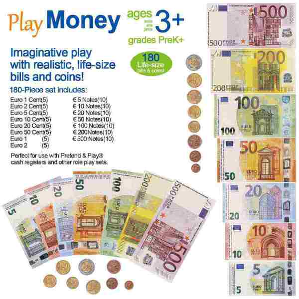 Play Money Toys for 3 4 5 Year Old Boys Girls Birthday Gifts,180 Pieces Number Learning Education Toys, Ages 3+ Develops Early Math Skills, Preschool Math Games