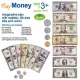 Learning Kids Bank Play Money & Coin 180pcs Set Over $3760 in Realistic Play Money to Build Kids Counting Skills - Ages 5 and Up - Award Winning Toys