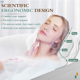 RUVINCE Bath Pillow for Tub - Head, Neck and Back Support with Suction Cups