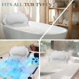 RUVINCE Bath Pillow for Tub - Head, Neck and Back Support with Suction Cups