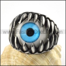 Stainless Steel Blue Wonder Eyes Ring r000066