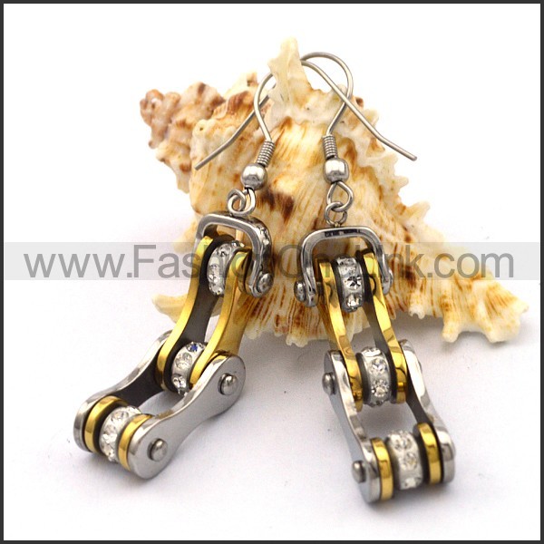 Silver and Gold Biker Earrings    e001067