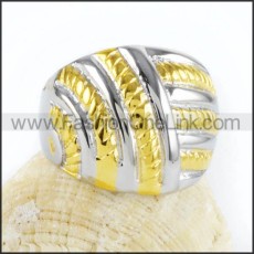 Stainless Steel Plated Hollowed-out Ring r000039