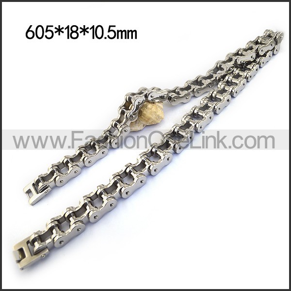 18MM Wide Stainless Steel Bicycle Chain Necklace for Bikers n001164