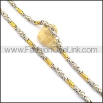 Succinct Two Tone Plated Necklace n000791