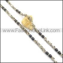Succinct Black and Silver Plated Necklace n000812