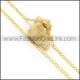 Golden Flat Chain Plated Necklace n000902
