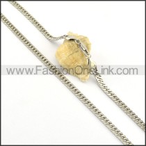 Simple Silver Stamping  Necklace n000593