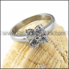Stainless Steel Comfort Fit Butterfly Zircon Ring r000031