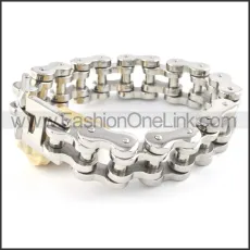 Exquisite Silver Biker Bracelet b000358