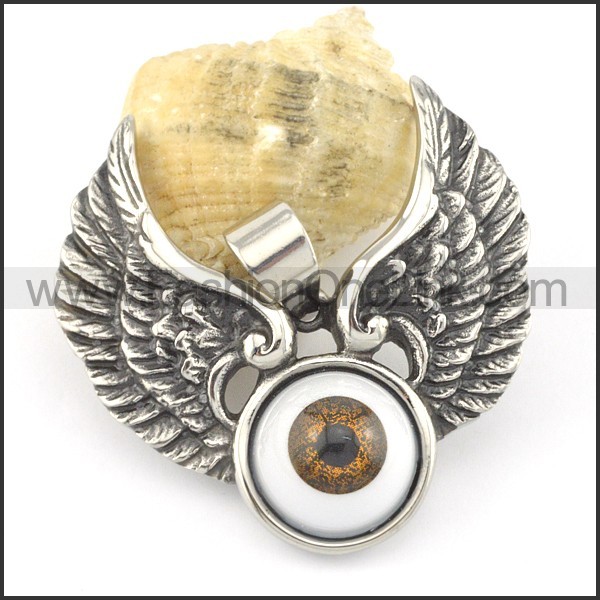 Good Quality Stainless Steel Eye with Wings Pendant   p001578