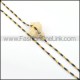 Black and Golden Interlocking Chain Plated Necklace   n000079