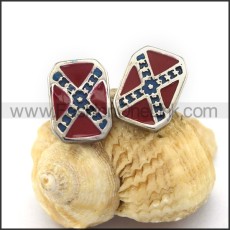 Vintage Red Stone Biker Earrings  e001185