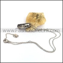 Silver Hollow Cyinder Fashion Necklace n001083