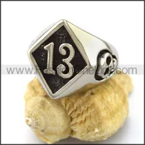 Number 13 Stainless Steel Biker Ring     r002972