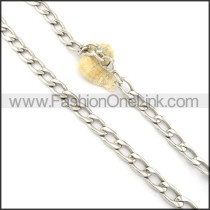 Silver Interlocking Chain Plated Necklace n000530