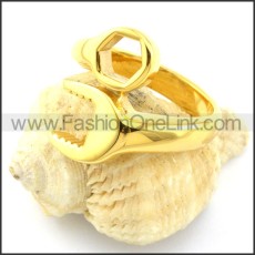 Yellow Gold-plating Spanner Ring r000884