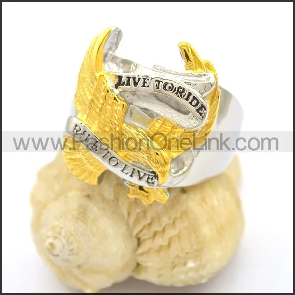 Stainless Steel Biker Ring  r002762