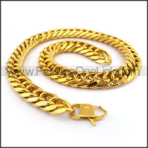 Gold Hasp Stamping Necklace n001134