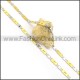 Silver and Golden Flat Chain Plated Necklace n000899