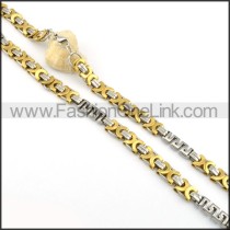 Unique Interlocking Chain Plated Necklace   n000076