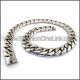 Silver Interlocking Stamping Necklace n001138